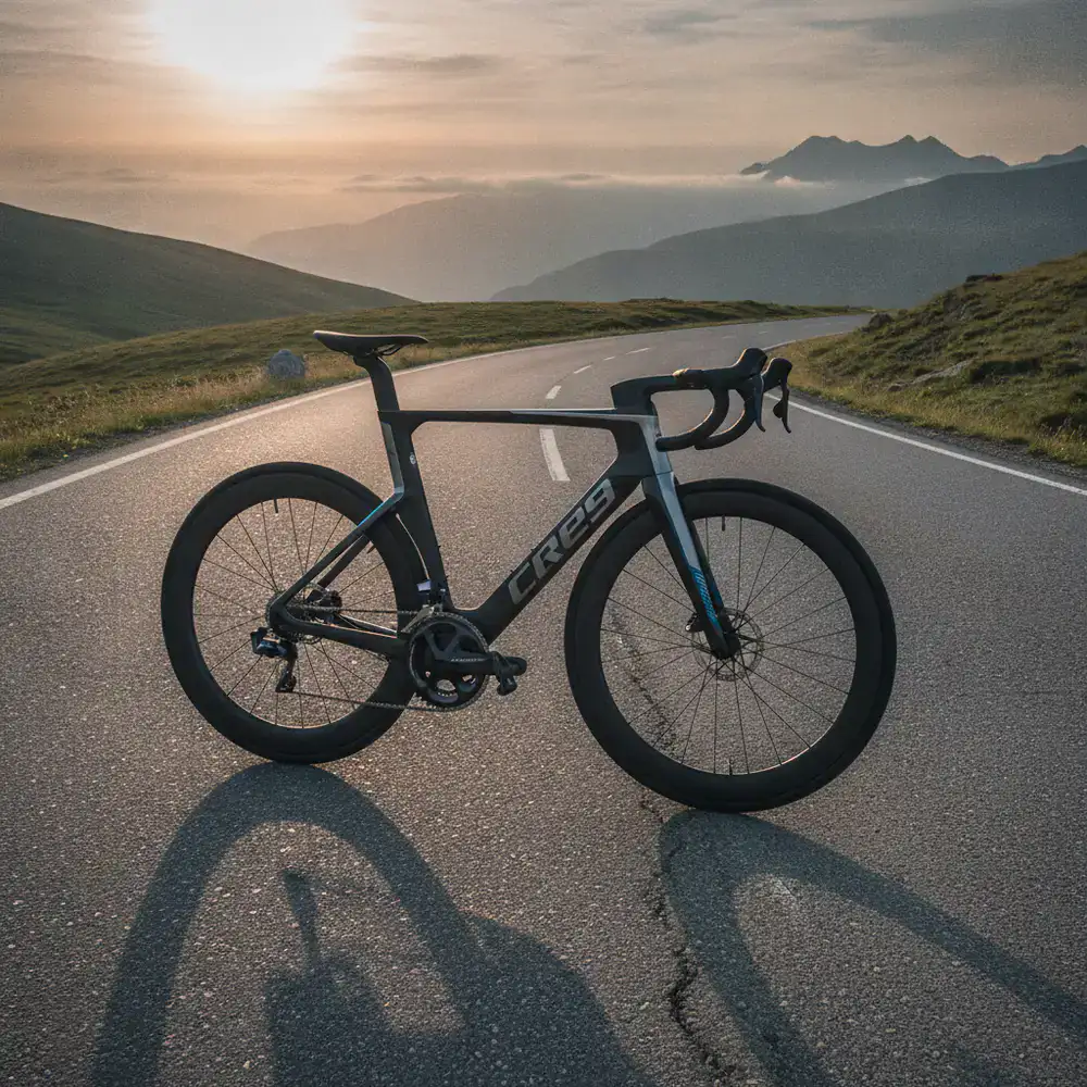 Sleek aerodynamic road bicycle