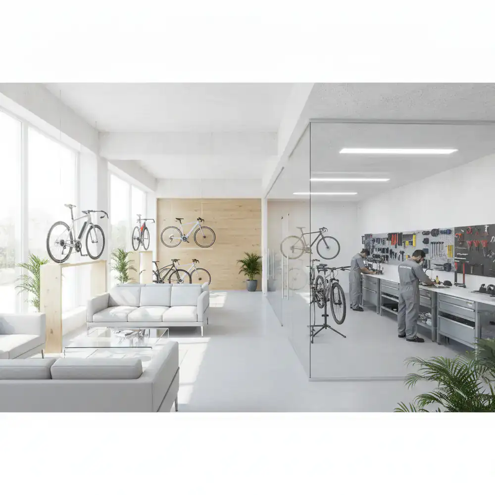 Xontripe Bikes technical workshop and showroom in Dhaka