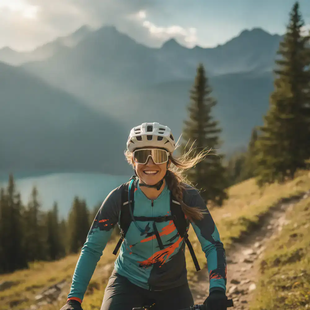 Portrait of a female mountain biker